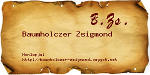 Baumholczer Zsigmond névjegykártya